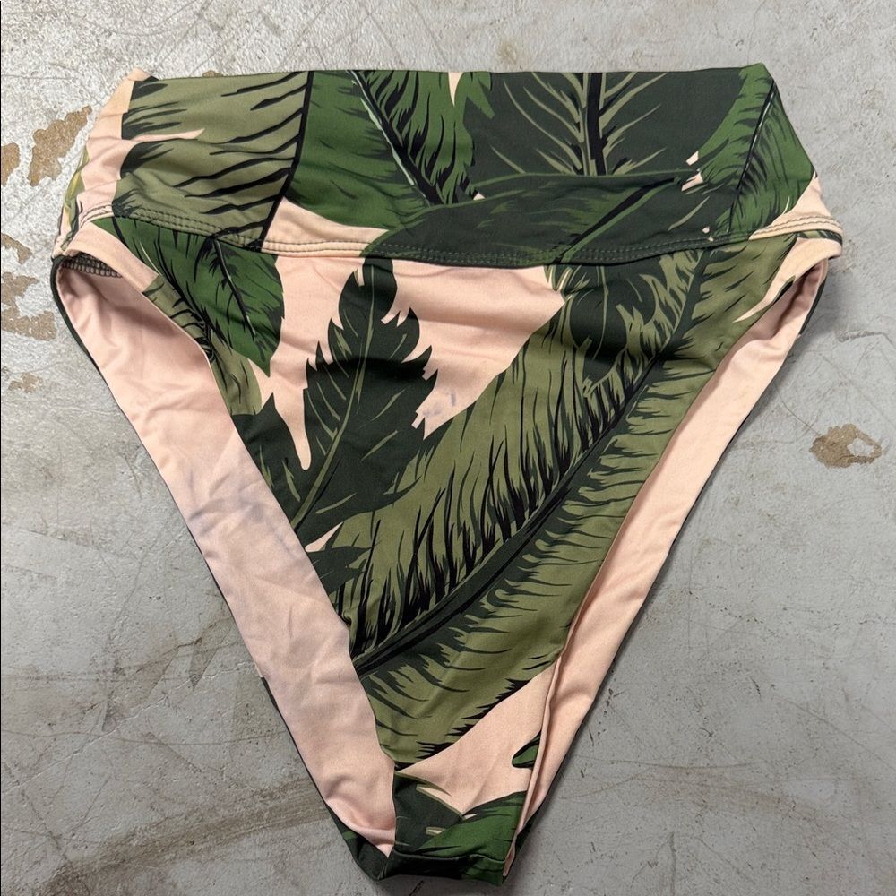 Beach Riot Leafy Green Bikini Bottom - Size Small - High Waisted - NEVER WORN